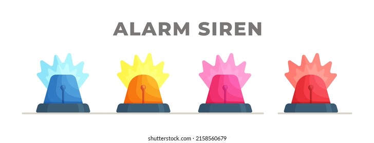 Set of fire sirens in different colors.