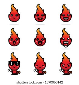 set of fire vector designs