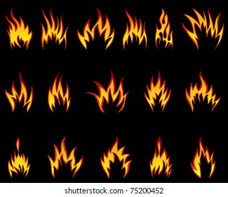 Set of fire vector icons for design use
