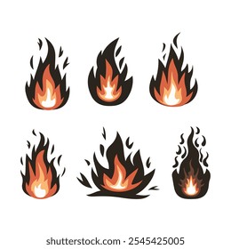 A set of fire vector illustration design