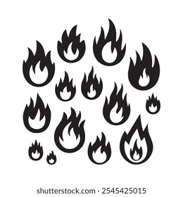 A set of fire vector illustration design