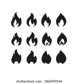 a set of fire vector illustrations for icons and symbols. logo of flames