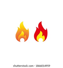 a set of fire vector illustrations for icons and symbols. logo of flames