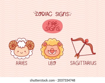 conjunto de signos de zodiaco de fuego