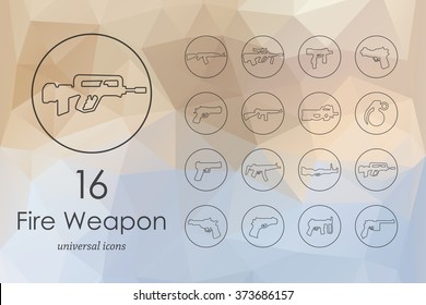 Set of firearms icons