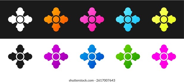 Set Firefighter icon isolated on black and white background.  Vector