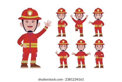 Juego de bomberos con poses diferentes