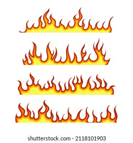 Set of firewall flame isolated on a white background vector illustration.