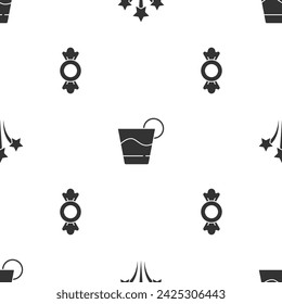 Placez le feu d'artifice, Cocktail et Candy sur un motif harmonieux. Image vectorielle