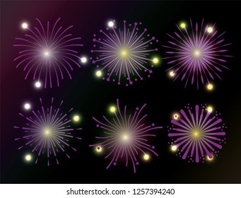 set firework decoration to celebrate holiday