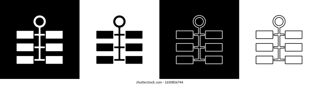 Set Firework icon isolated on black and white background. Concept of fun party. Explosive pyrotechnic symbol.  Vector Illustration