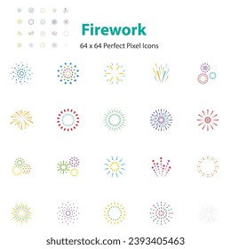 ícono de fuegos artificiales, año nuevo, celebración