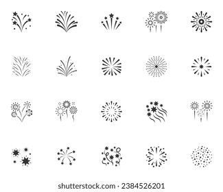 set of firework icon, sparkle, new year, chinese new year