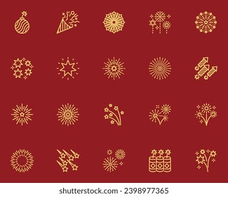 ícono de fuegos artificiales, sparkle, año nuevo, año nuevo chino