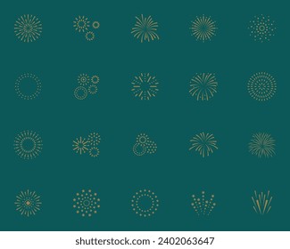 set of firework icon, sparkle, new year, chinese new year