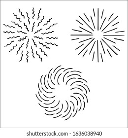 Set of Firework icon, vector illustration.