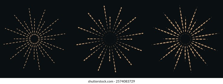 set of firework icons, happy new year, bomb, celebration