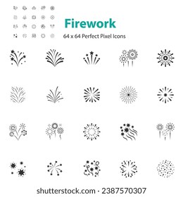 set of Firework icons, New Year