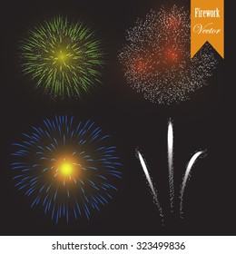 set of firework vector