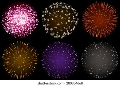 Set of Fireworks, EPS 10 contains transparency