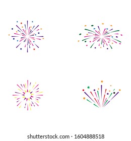 Set Fireworks Logo Template vector symbol nature