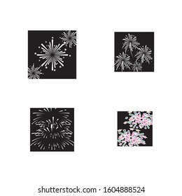 Set Fireworks Logo Template vector symbol nature