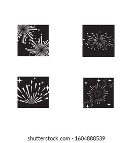Set Fireworks Logo Template vector symbol nature