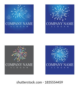 Set Fireworks Logo Template vector symbol nature