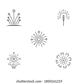 Set Fireworks Logo Template vector symbol nature