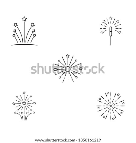 Set Fireworks Logo Template vector symbol nature