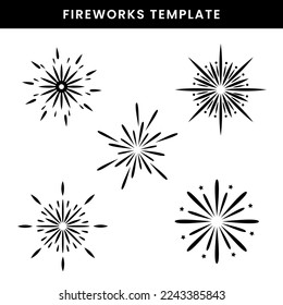 set of fireworks template designs