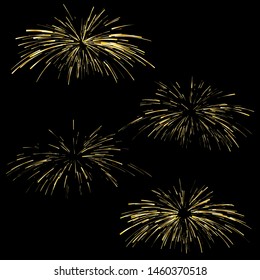 Set of Realistic Rays of fireworks. Colorful layout. Vector illustration. Dynamic style. Abstract explosion, speed motion lines from the middle. Vector illustration