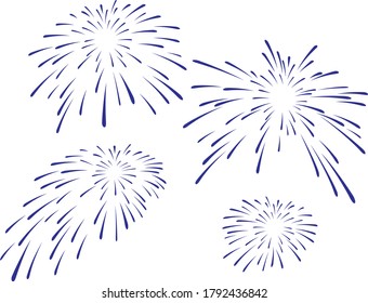 set of firework,vintage  firework, abstract line firework vector collection