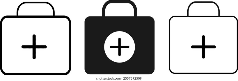  Set of First aid box icons
