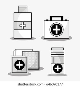 set first aid kit with treatment tools