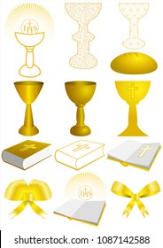 Set of First Communion elements and symbols