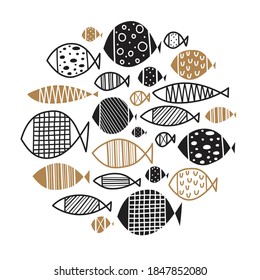 Set with  fish. Cute illustration.