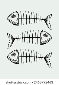 Set of fish hand drawing outline icon character element vector illustration. Beautiful design fish for banner, , poster, books, cards and background.