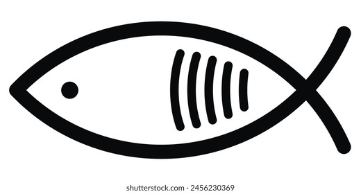 Set of fish . Ichthys. Religious symbol. Faith icon. Vector Illustration.