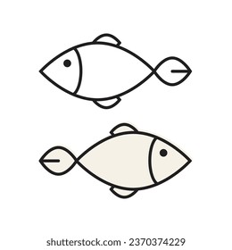 Set of fish icon flat style vector illustration on white background.