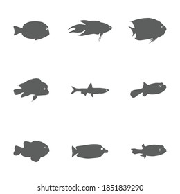 Set of fish icon, logo design.