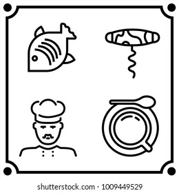 set fish icon vector