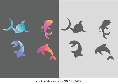 Set of fish logo for your business use, it also has two kind of color.

You can scale it to bigger size without loss of resolution.