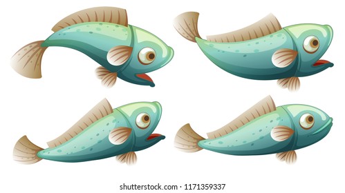 Un conjunto de peces en la ilustración de fondo de la fuente de agua