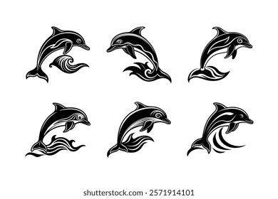 set of fish silhouette art