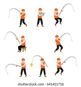 Set of Fisherman Character