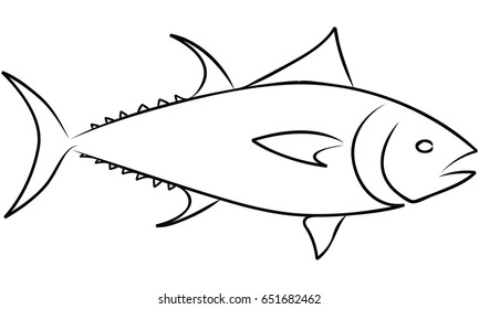 Set of fishes silhouettes, Vector icon isolated on white background. Fish vector icon in black