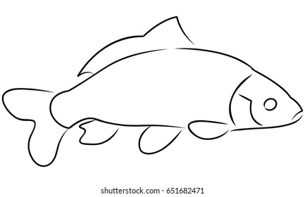 Set of fishes silhouettes, Vector icon isolated on white background. Fish vector icon in black