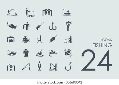 Set of fishing icons