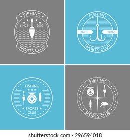 Set. Fishing. Logo and design element